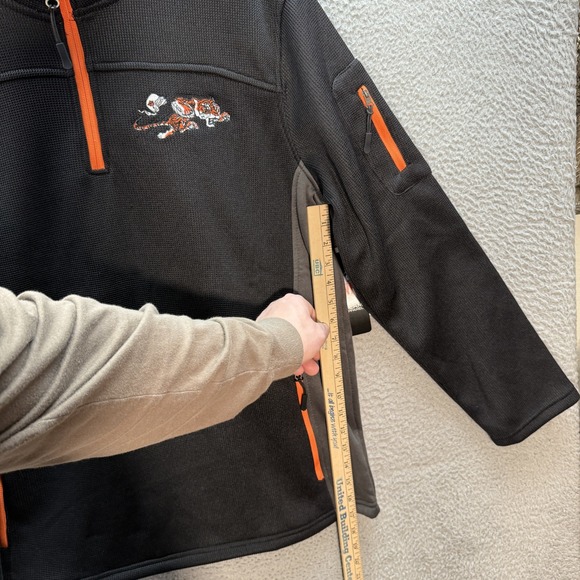 Cincinnati Bengals Sweatshirt Adult Large Black Heavyweight 1/4 Zip Pullover NEW - Picture 6 of 12